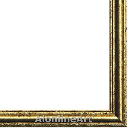 Alonline Art - ההתמדה של שעון ההיתוך של הזיכרון מאת סלבדור דאלי | תמונה ממוסגרת זהב מודפסת על בד כותנה, מחוברת ללוח הקצף | מוכן לתלות